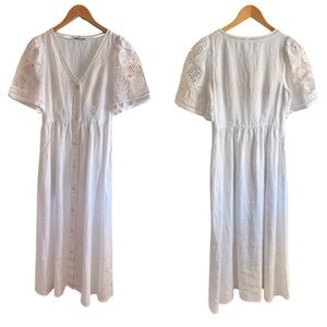 Madewell Cassie Button-Front Midi Dress in linen